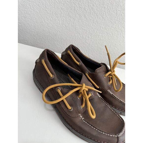 Men’s Columbia Dockside Boat Loafers Brown Leather 7 - Picture 12 of 13